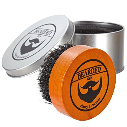 BEARDED BEN brosse à barbe avec des poils de sanglier et une boite de rangement