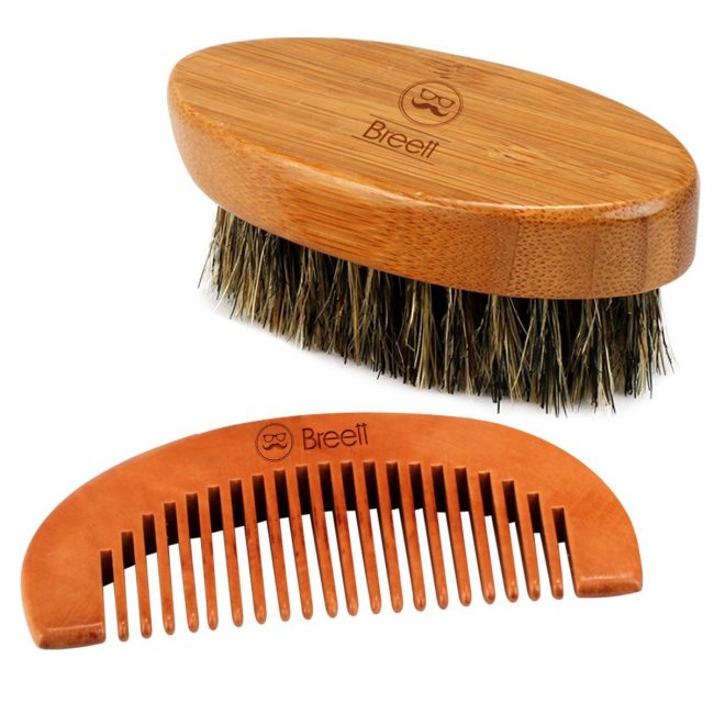 Brosse à barbe, Barbe peigne, Breett Barbe Kit d'entretien